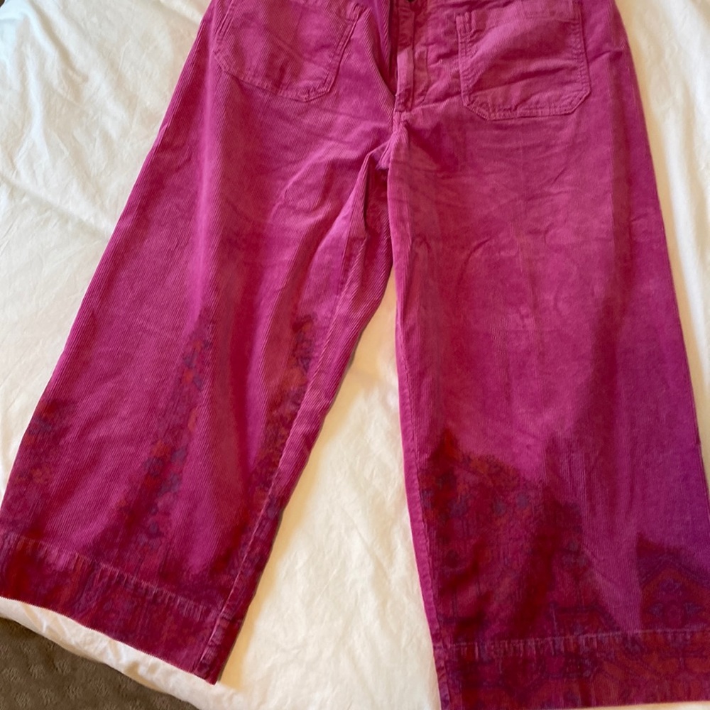 Anthropologie hot pink corduroy  pants